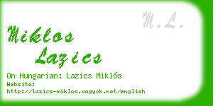 miklos lazics business card