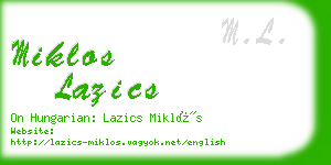 miklos lazics business card